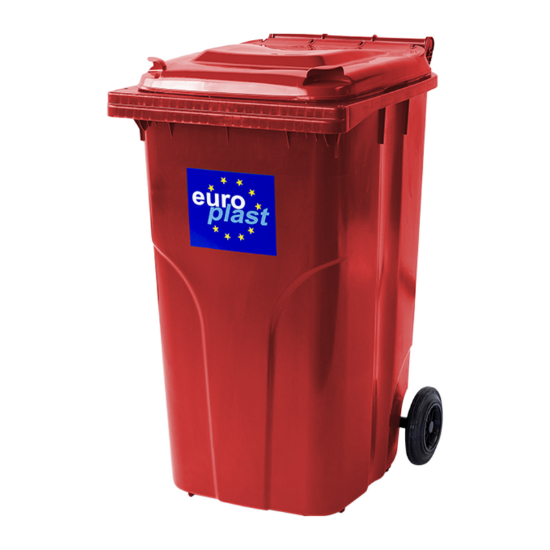 Сміттєвий бак EUROPLAST пластиковий червоний 240 л